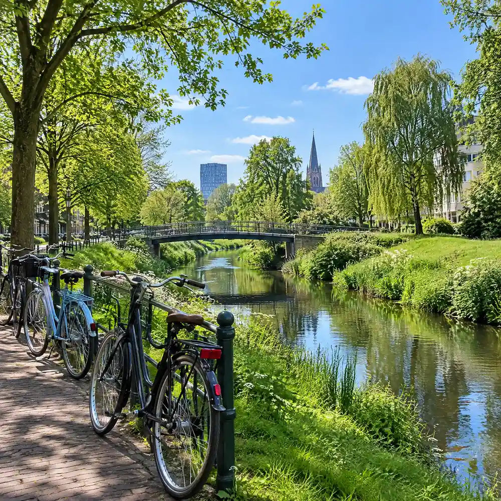 Fietsen langs de Dommel in Eindhoven